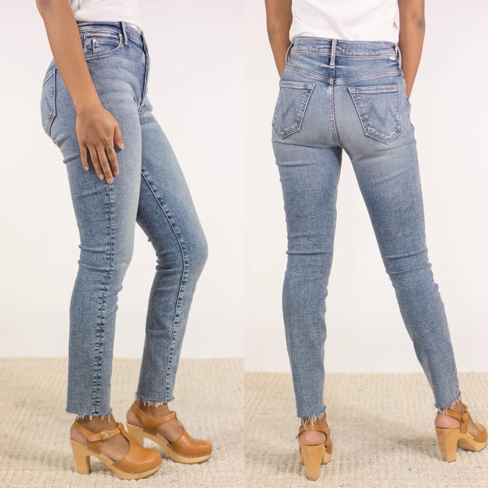 MOTHER The Stunner High Rise Ankle Fray Jean in Whiplash